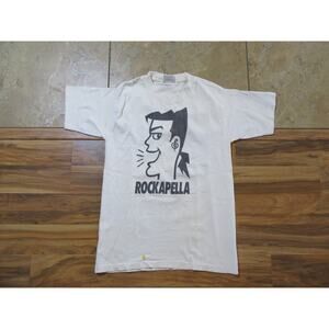 Rockapella White Black T-shirt Sz M 1990s
